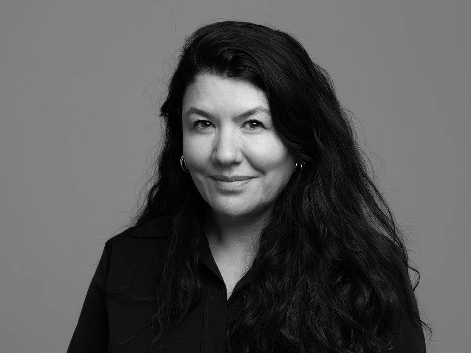 Mariela Corrado, retrato en blanco y negro